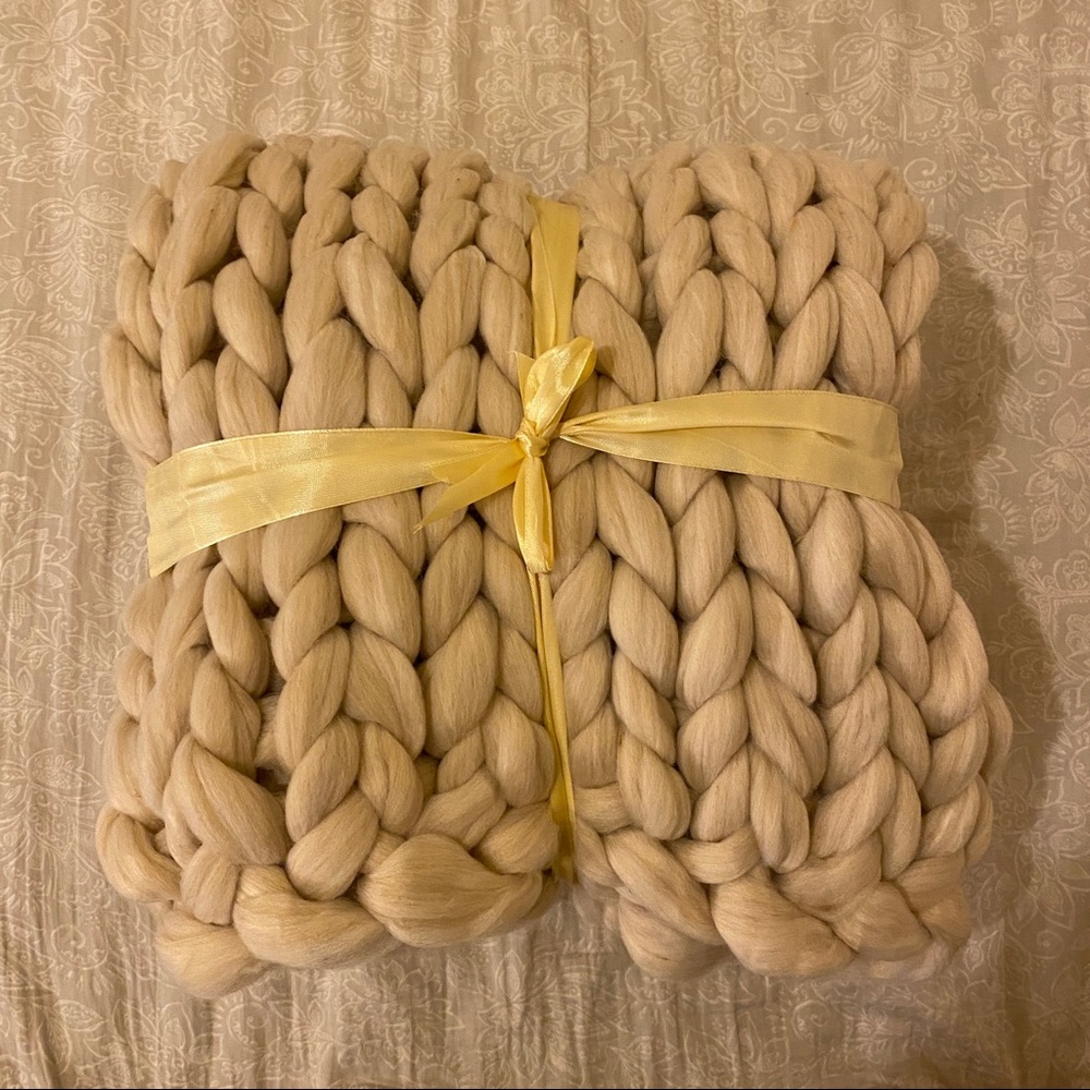 Homemade Chunky Knit Blanket Throw